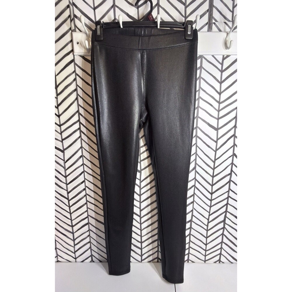 Express Black Shiny Faux Leather Zipper Back Snake Skin Leggings Women's XS 7026